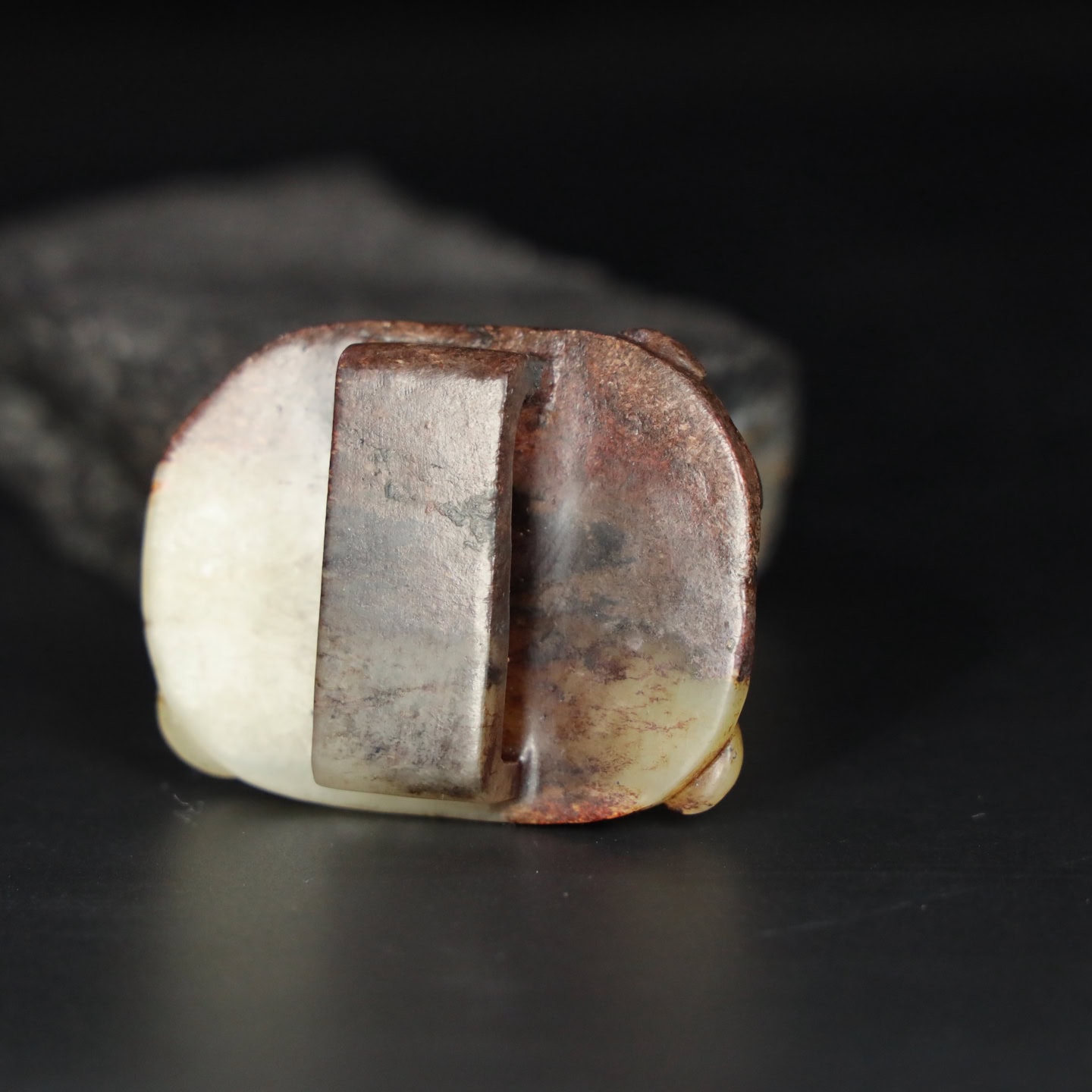 Chinese Natural Jade Carved belt buckle