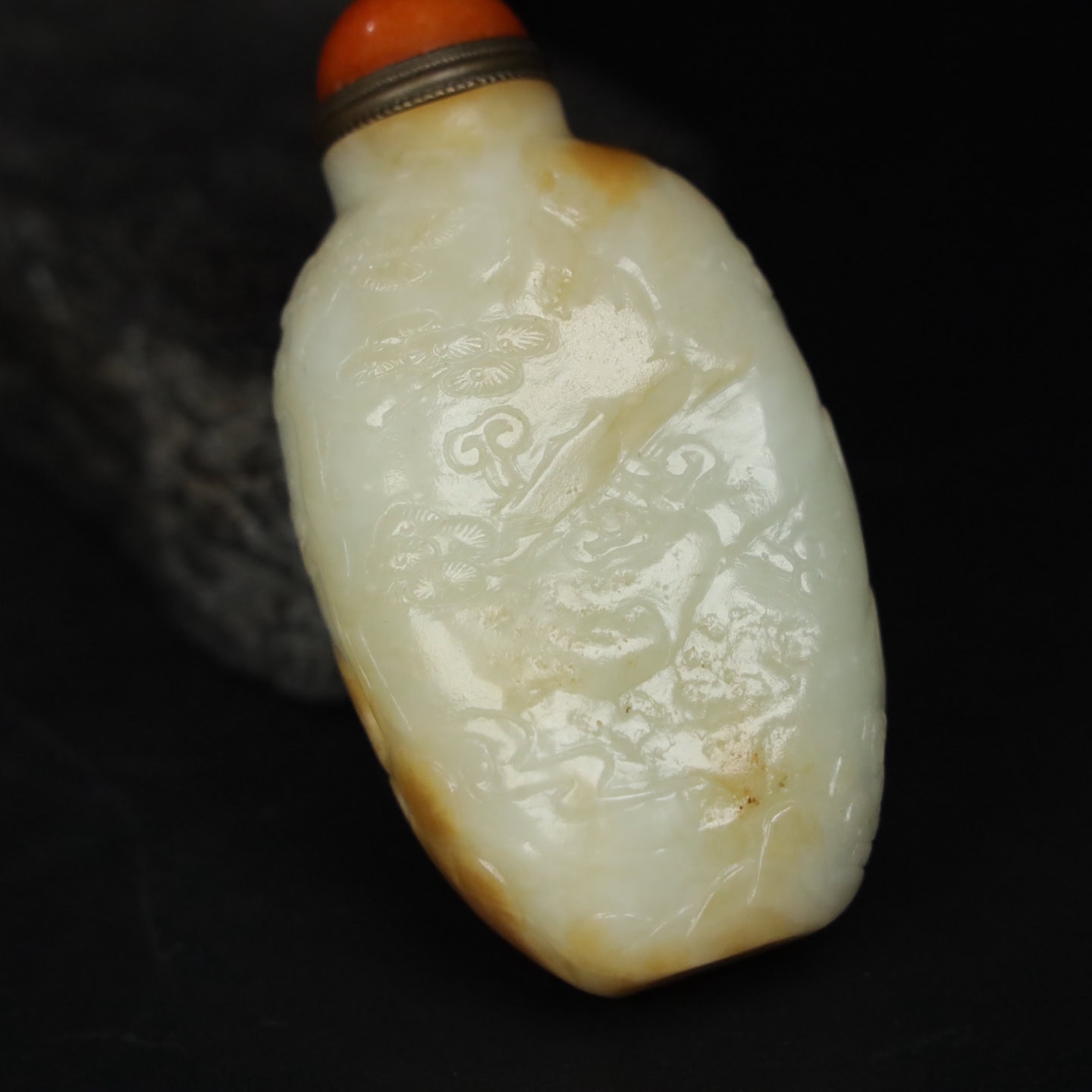 Chinese Natural Jade Carved Bottles