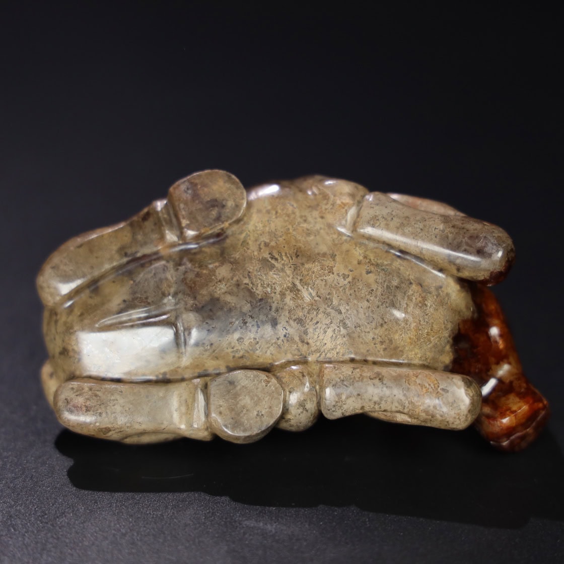 Chinese Natural Jade Carved Cow