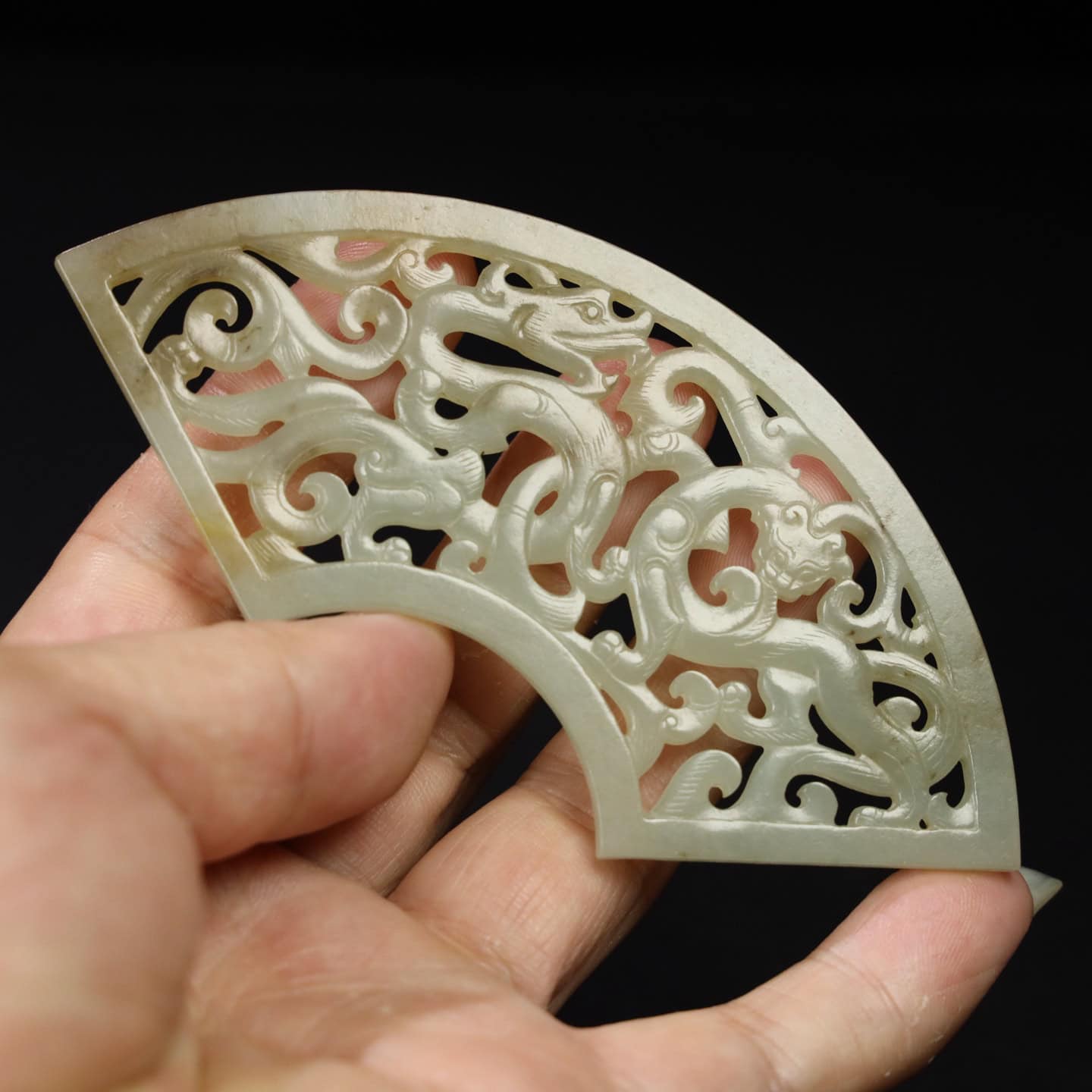 Chinese Natural Jade Carved Huang