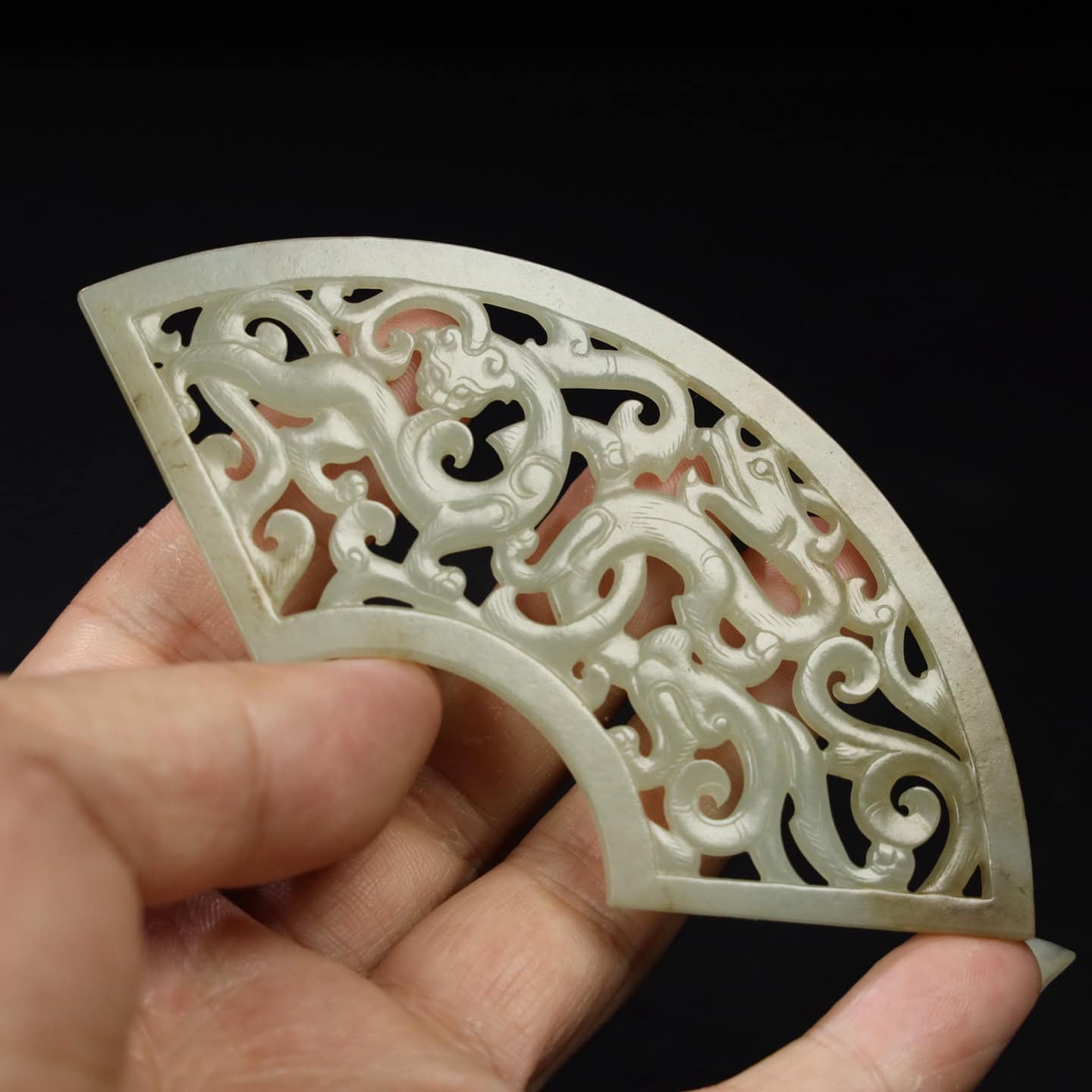 Chinese Natural Jade Carved Huang