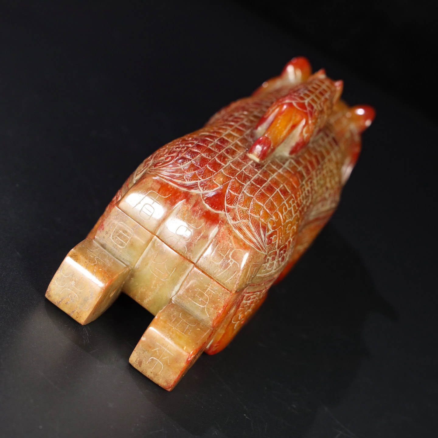 Chinese Natural Jade Carved Beast Boxes
