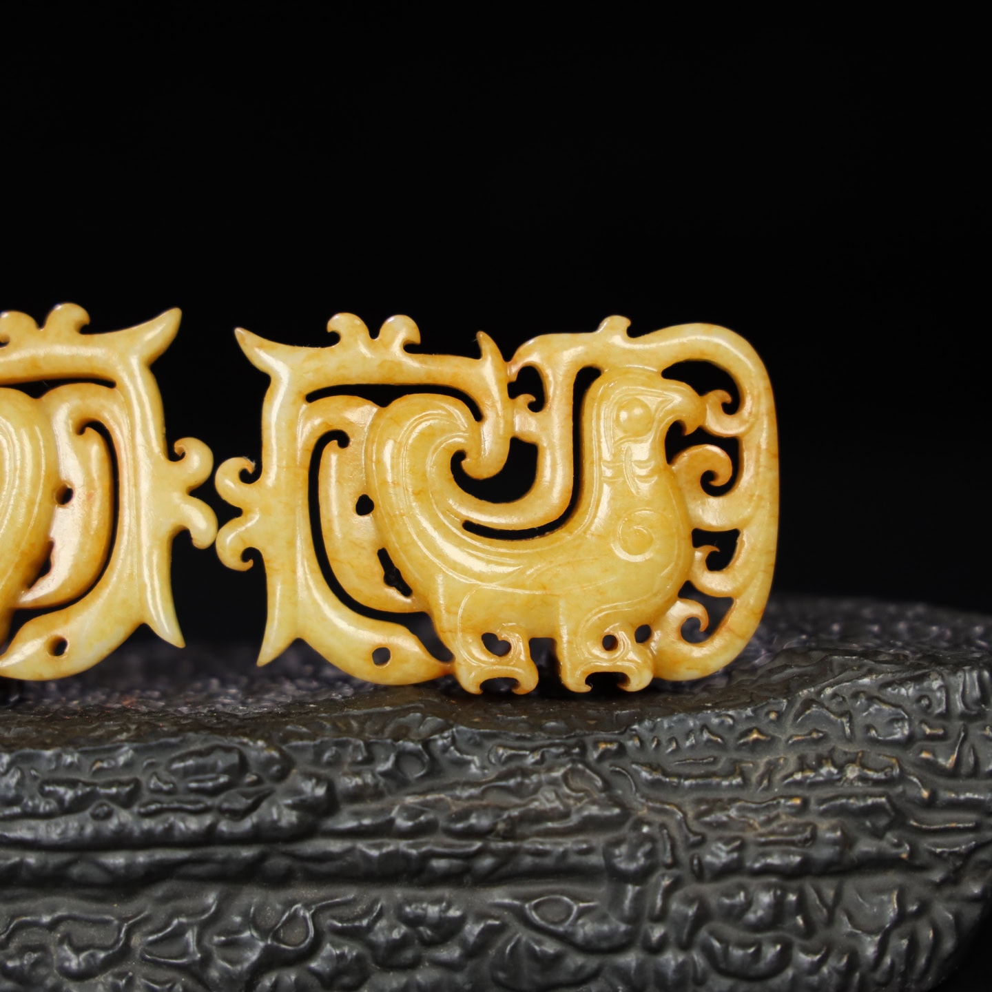 Chinese Natural Jade Carved Phoenix Pendants