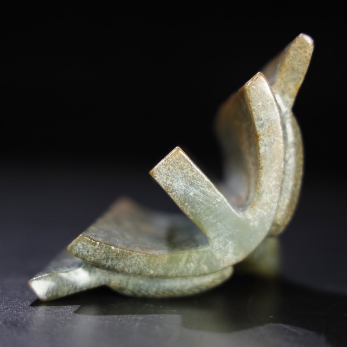 Chinese Natural Jade Carved Sanxingdui head