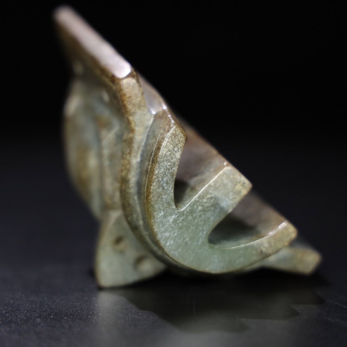 Chinese Natural Jade Carved Sanxingdui head