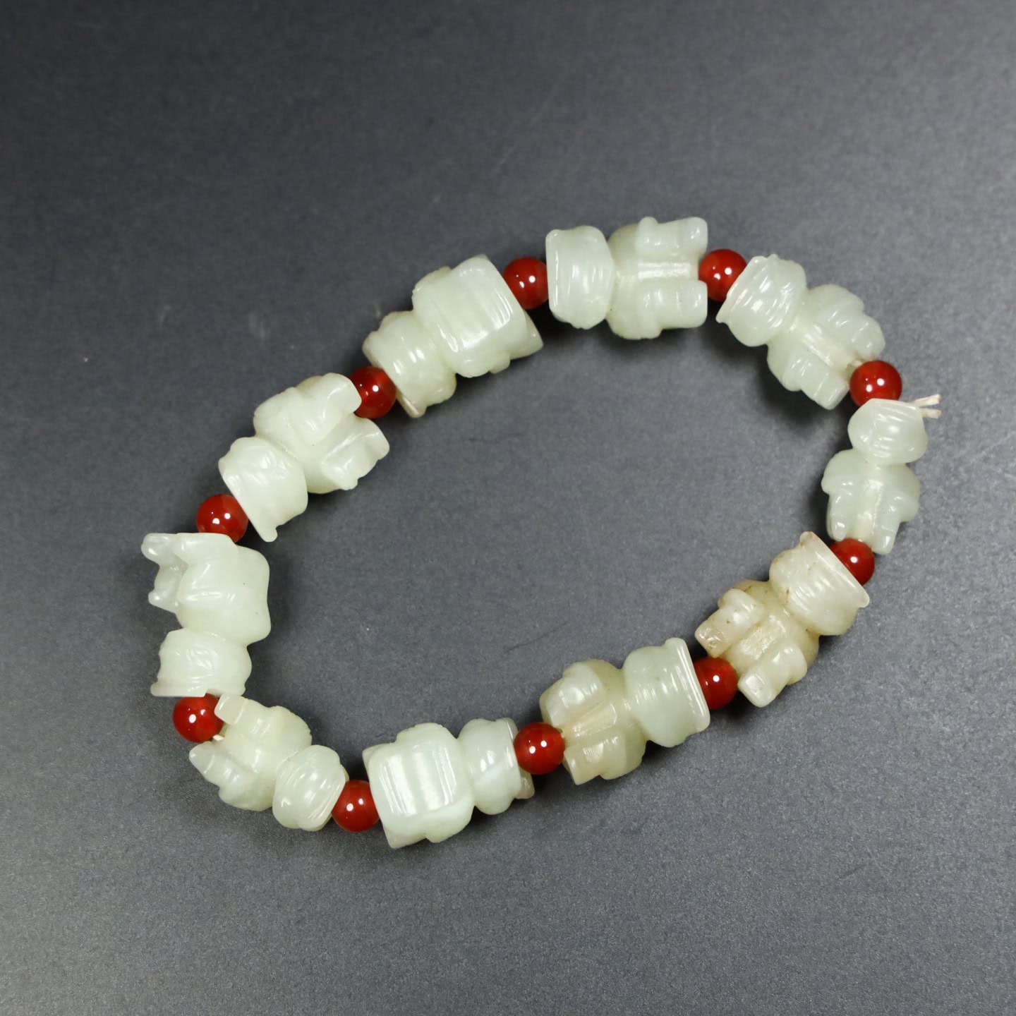 Chinese Natural Jade Carved Bracelets