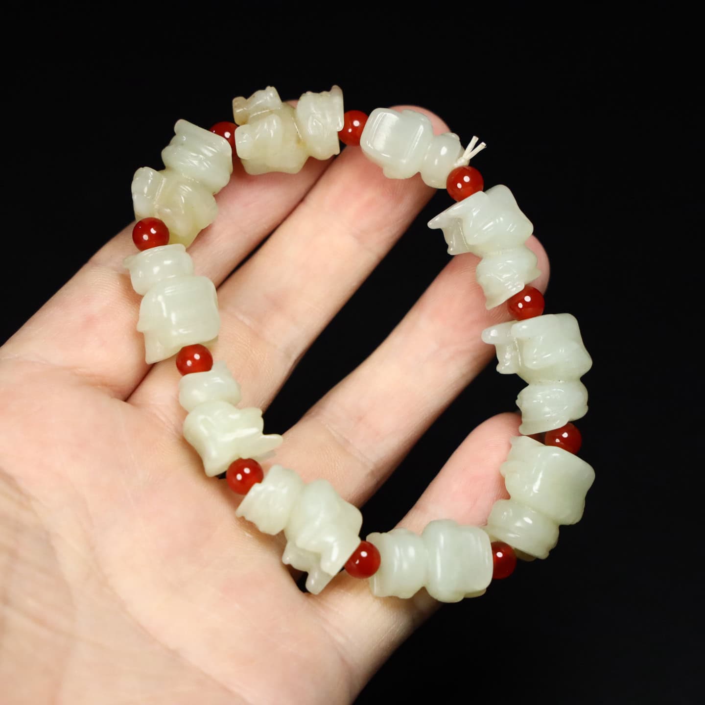 Chinese Natural Jade Carved Bracelets
