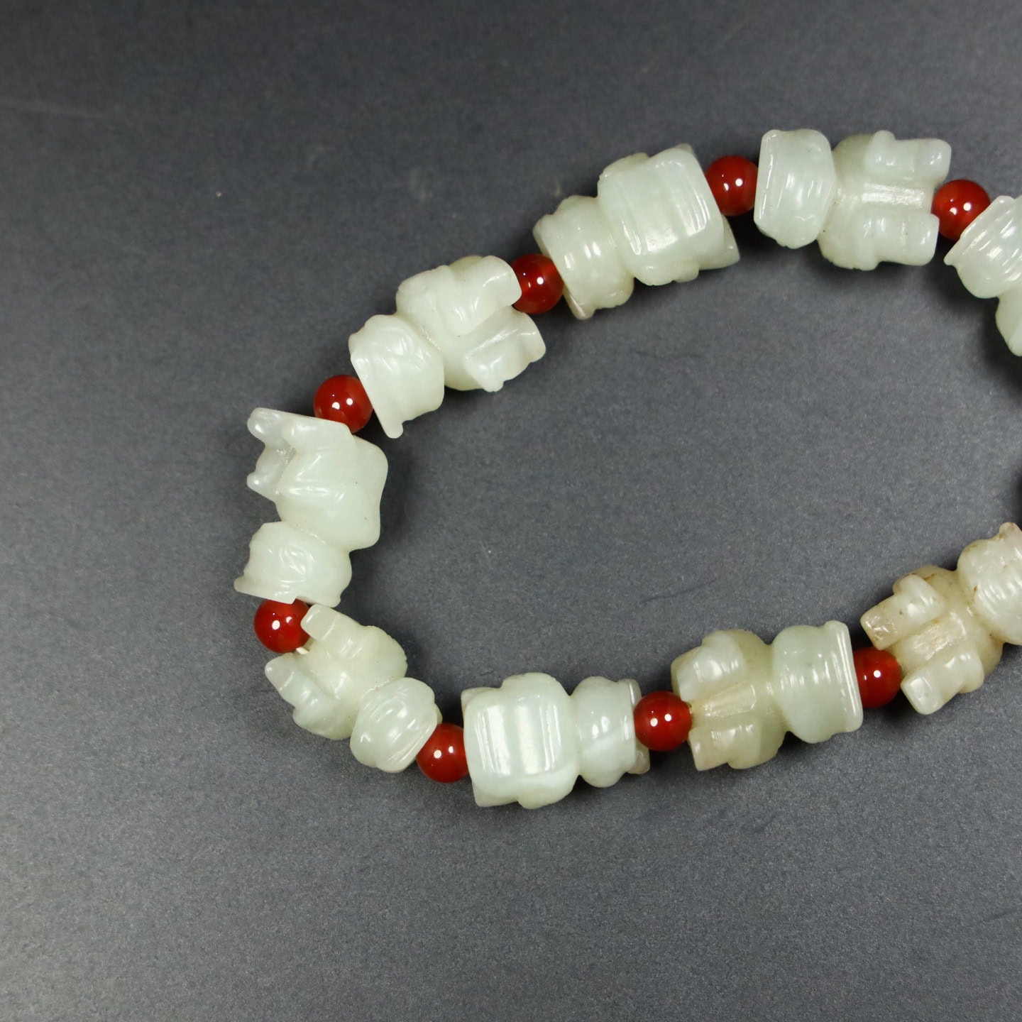 Chinese Natural Jade Carved Bracelets
