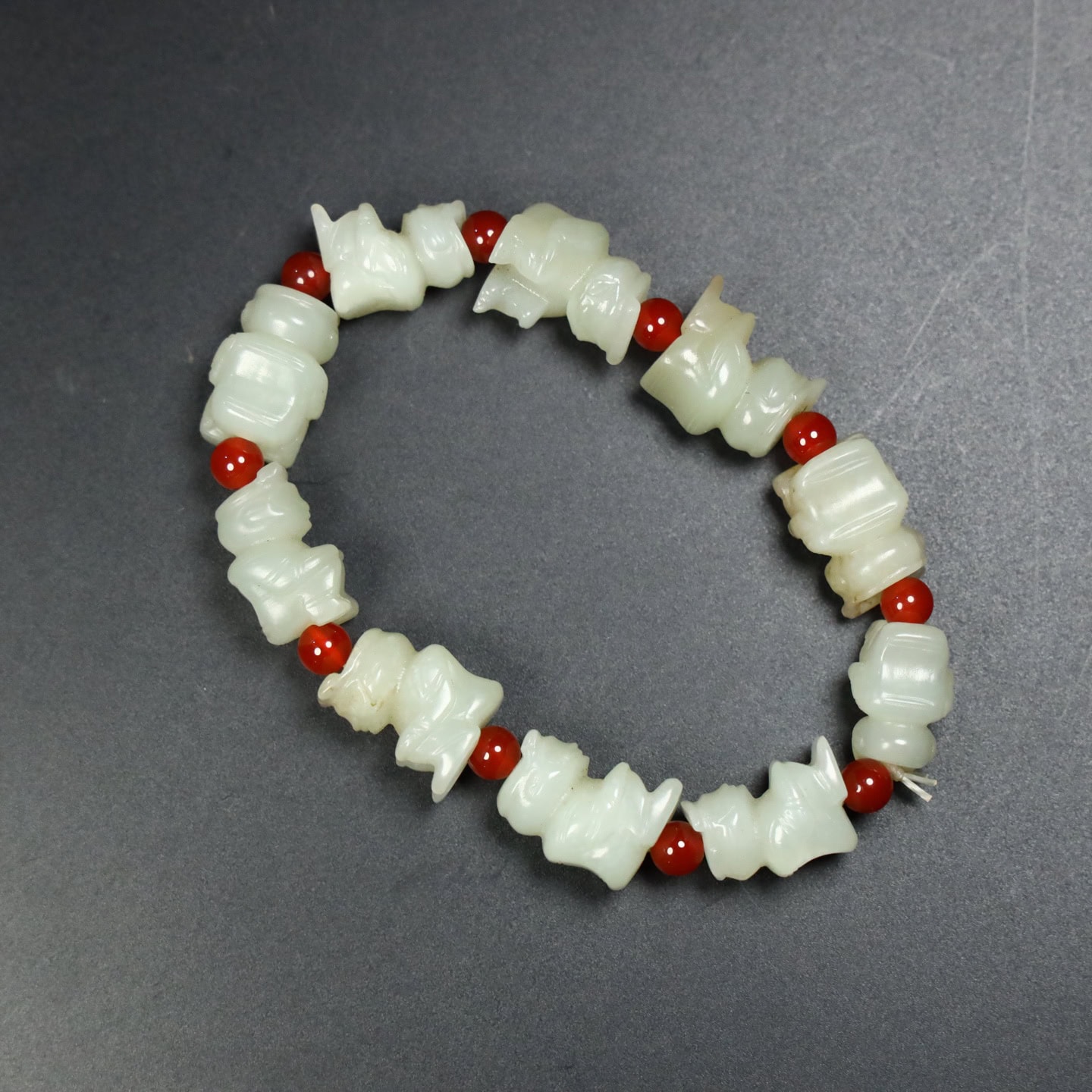 Chinese Natural Jade Carved Bracelets