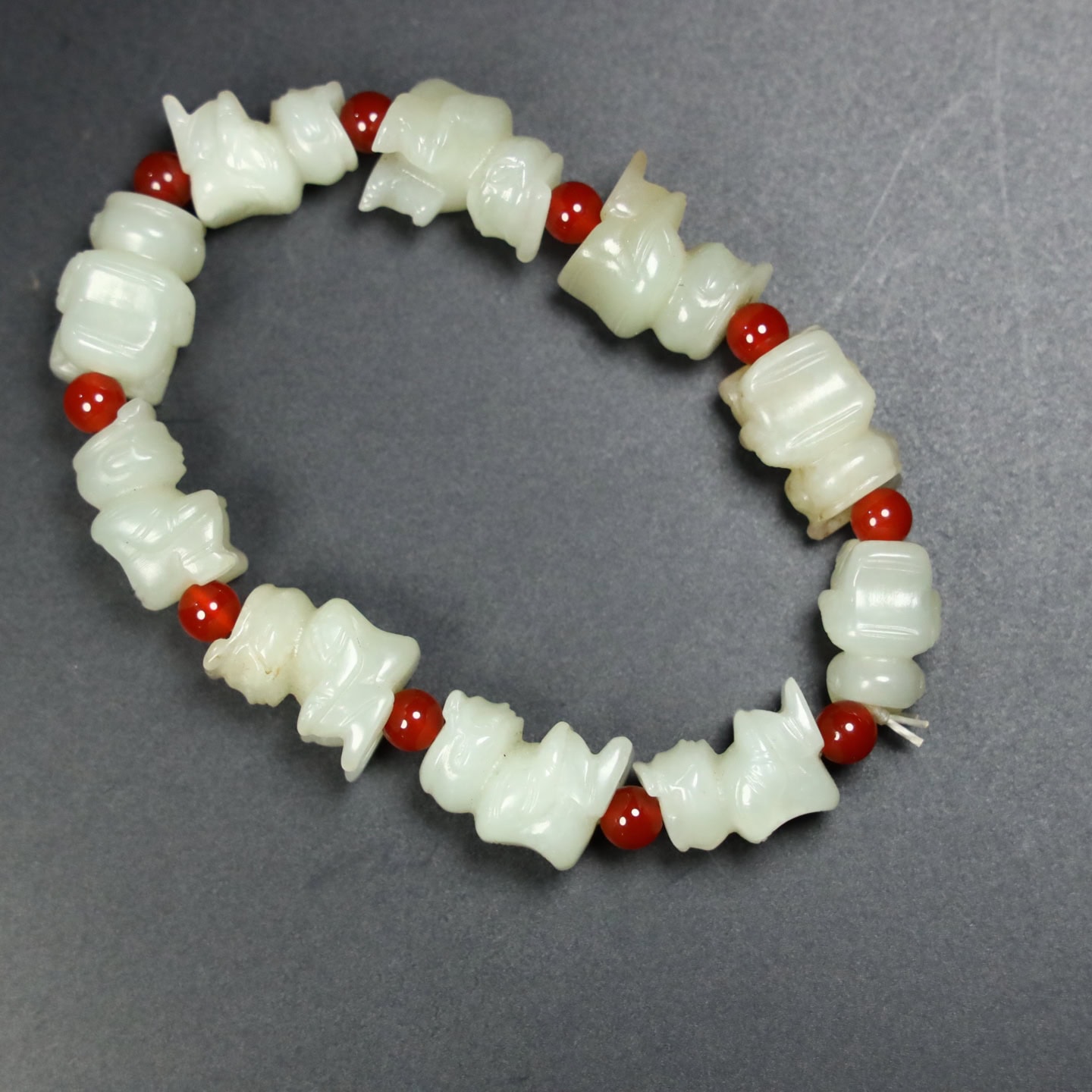 Chinese Natural Jade Carved Bracelets