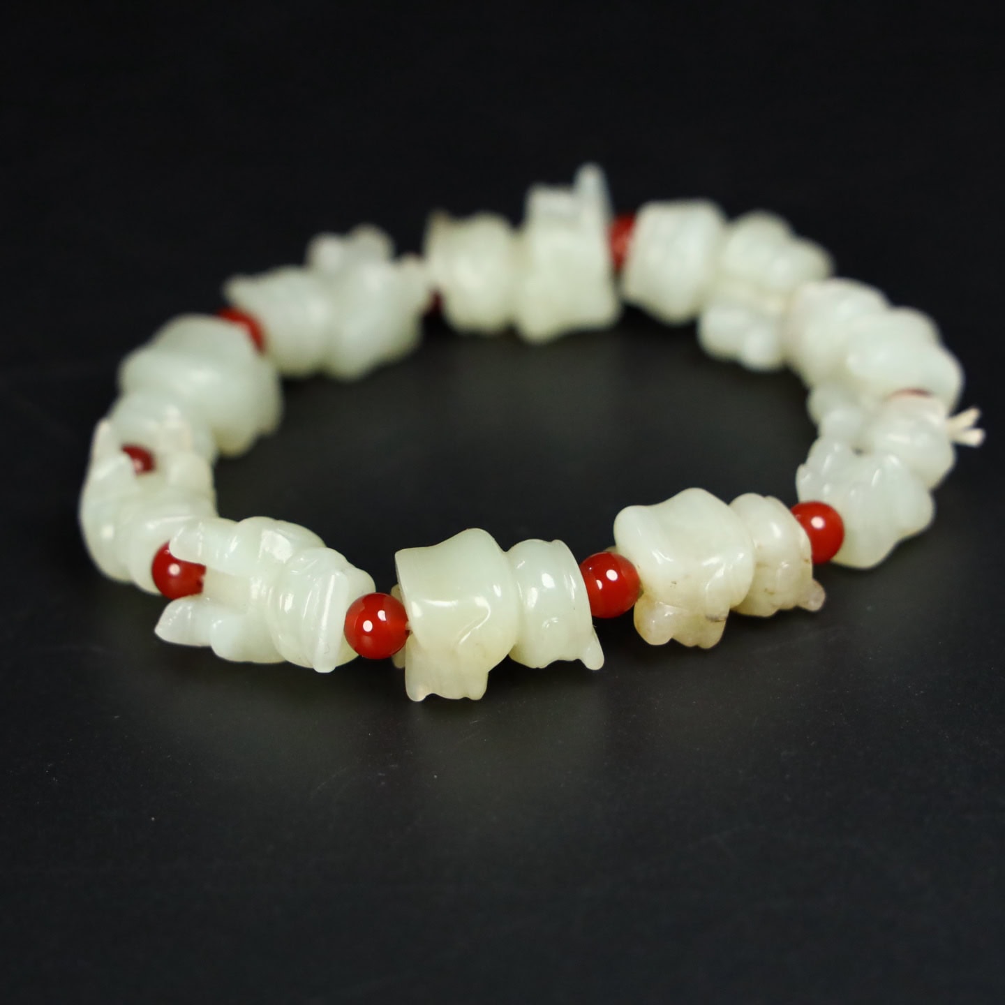 Chinese Natural Jade Carved Bracelets