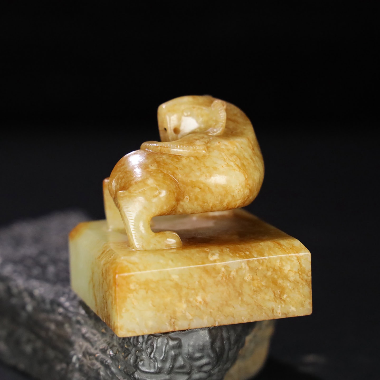 Chinese Natural Jade Carved Seal