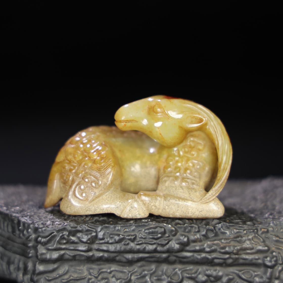 Chinese Natural Jade Carved Sheep