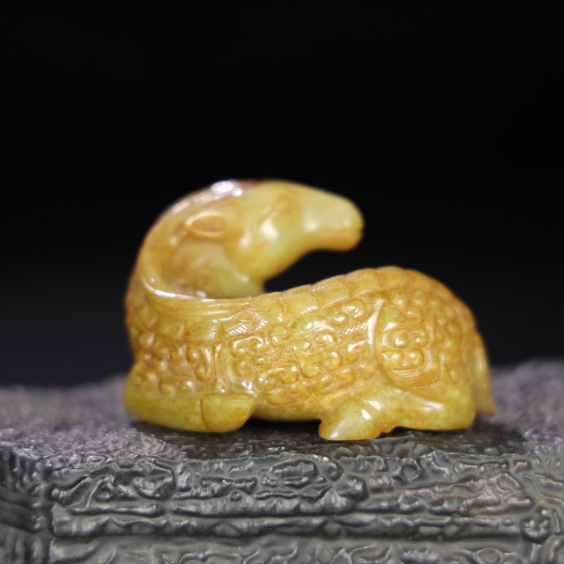 Chinese Natural Jade Carved Sheep