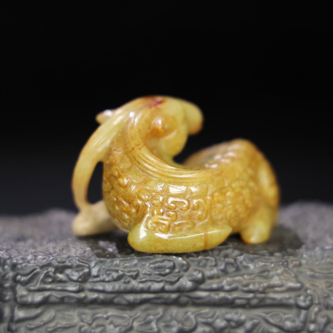 Chinese Natural Jade Carved Sheep