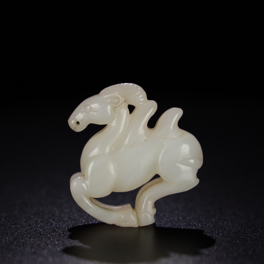 Chinese Natural Jade Carved Camel handles