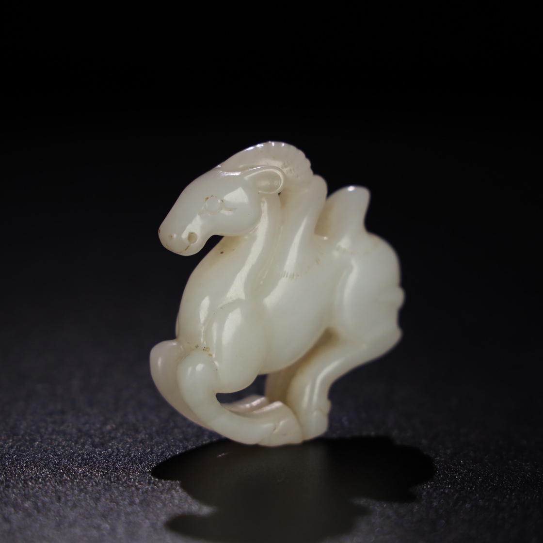 Chinese Natural Jade Carved Camel handles