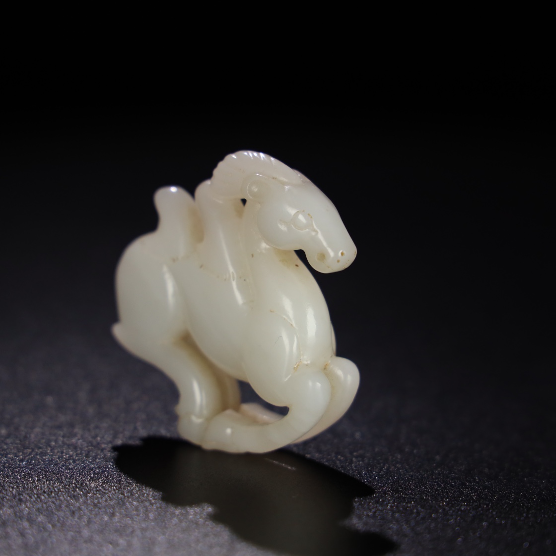 Chinese Natural Jade Carved Camel handles
