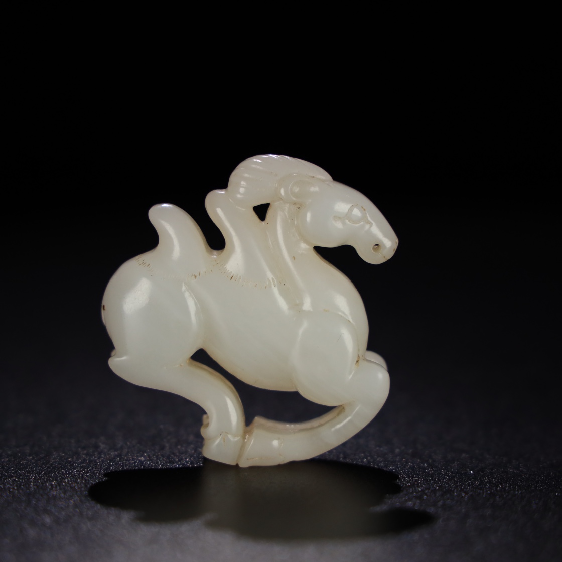 Chinese Natural Jade Carved Camel handles