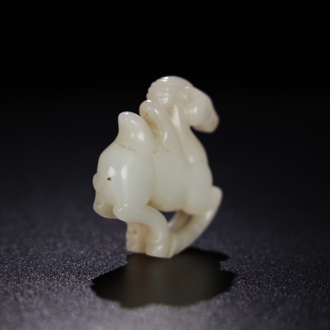Chinese Natural Jade Carved Camel handles