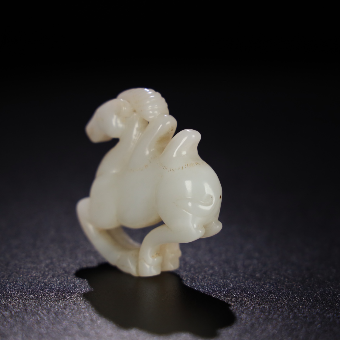 Chinese Natural Jade Carved Camel handles