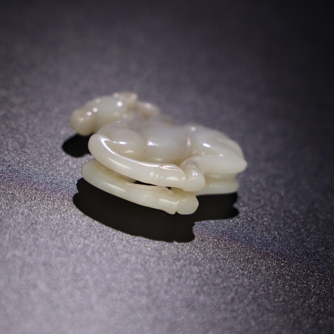 Chinese Natural Jade Carved Camel handles