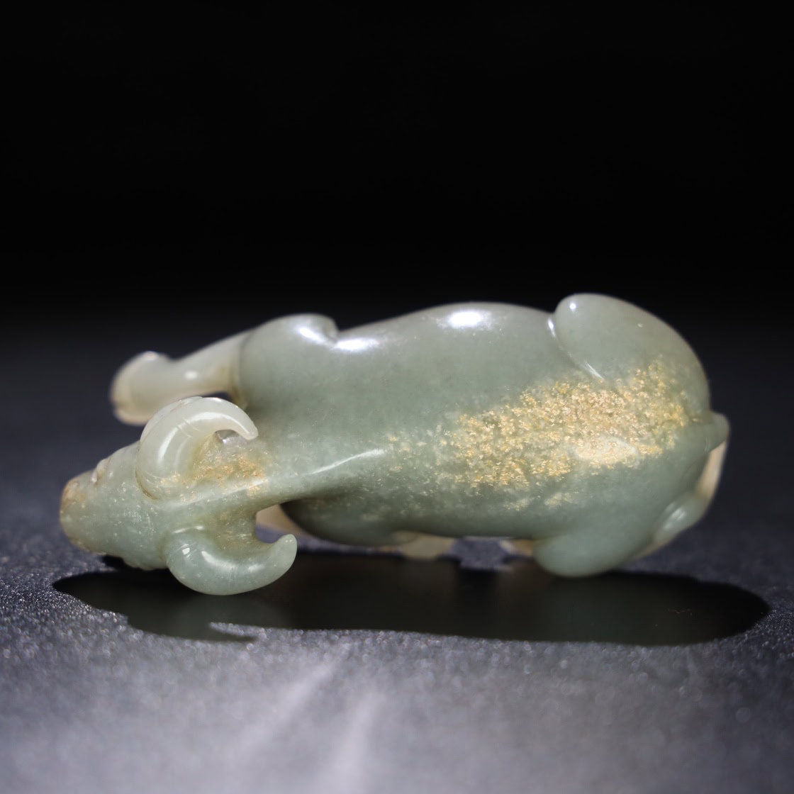 Chinese Natural Jade Carved Cow