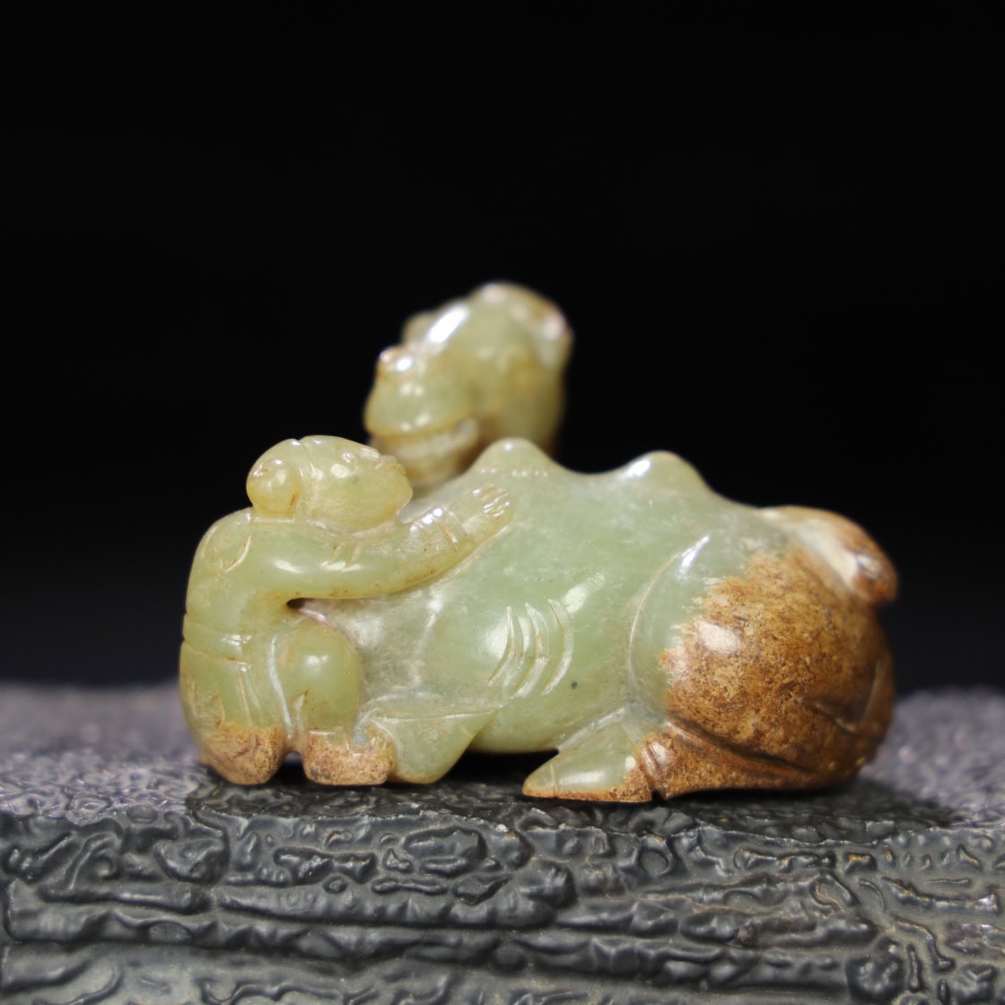 Chinese Natural Jade Carved Huren Camel