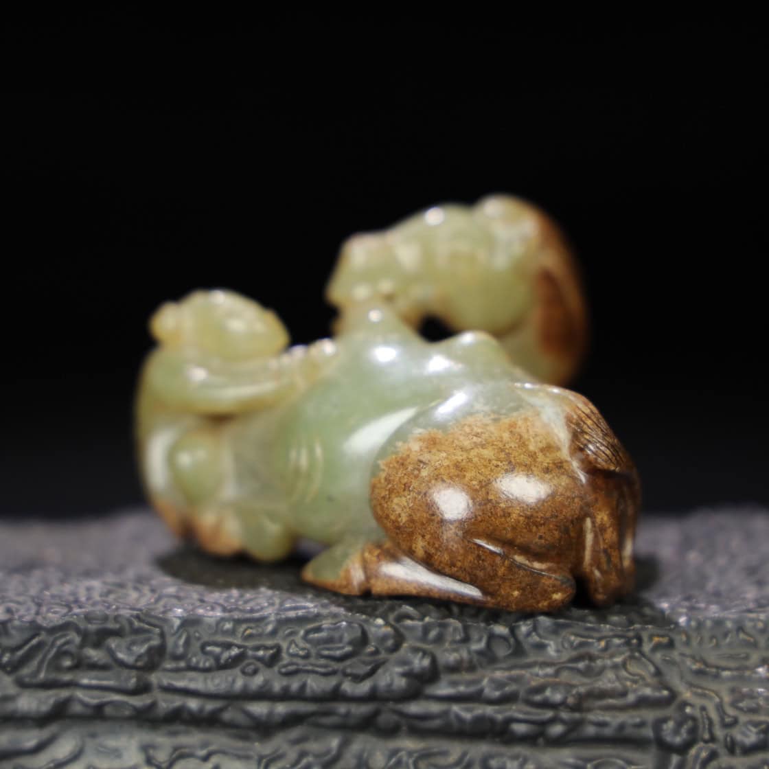 Chinese Natural Jade Carved Huren Camel