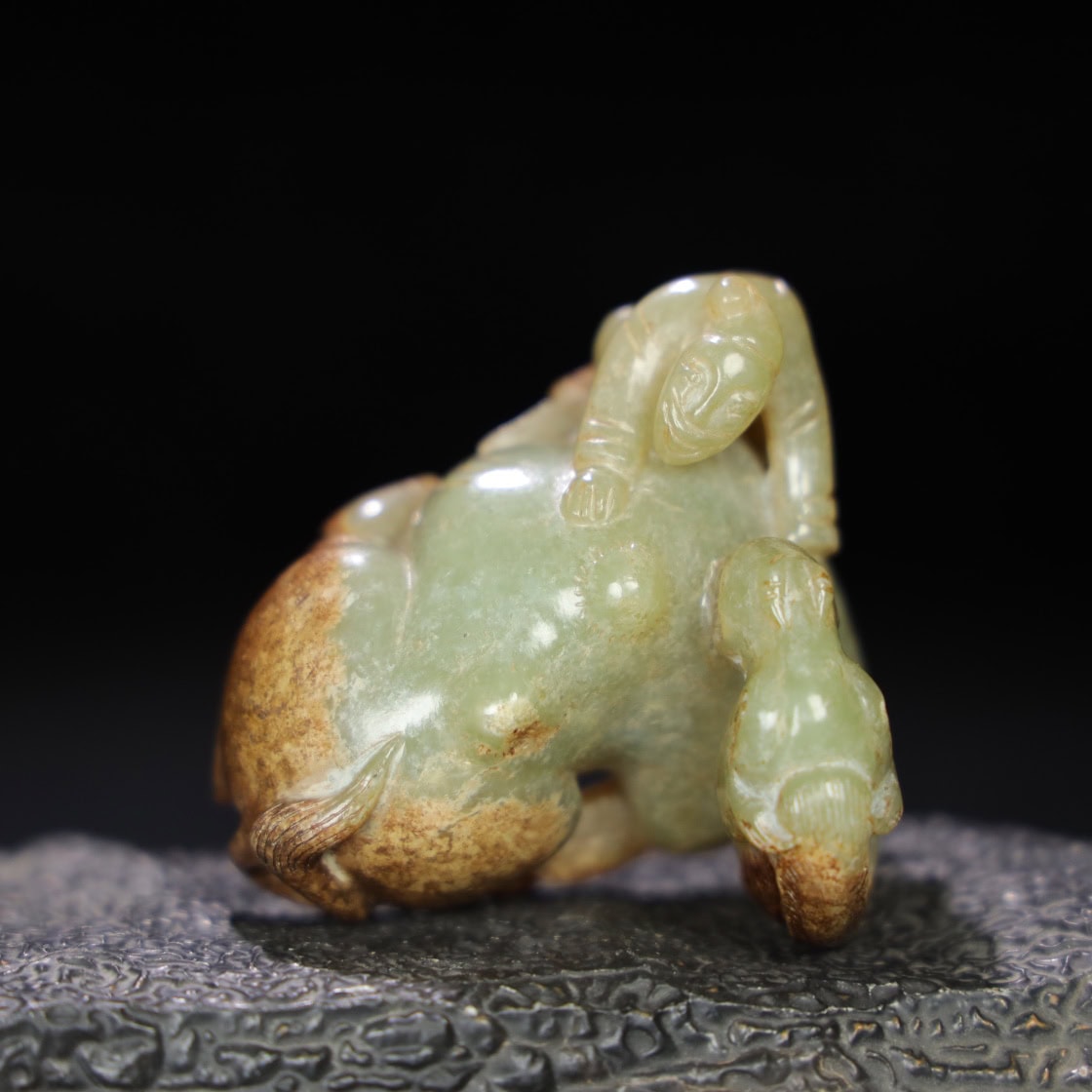 Chinese Natural Jade Carved Huren Camel