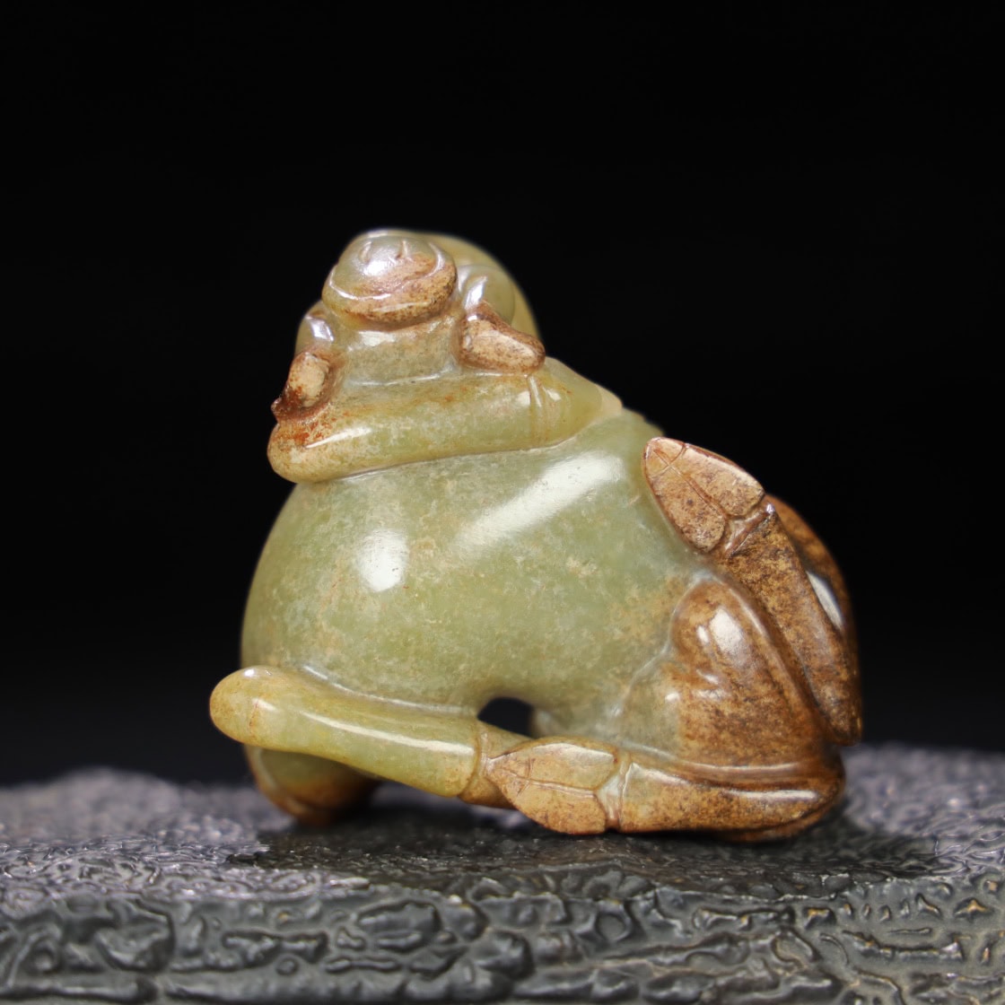 Chinese Natural Jade Carved Huren Camel