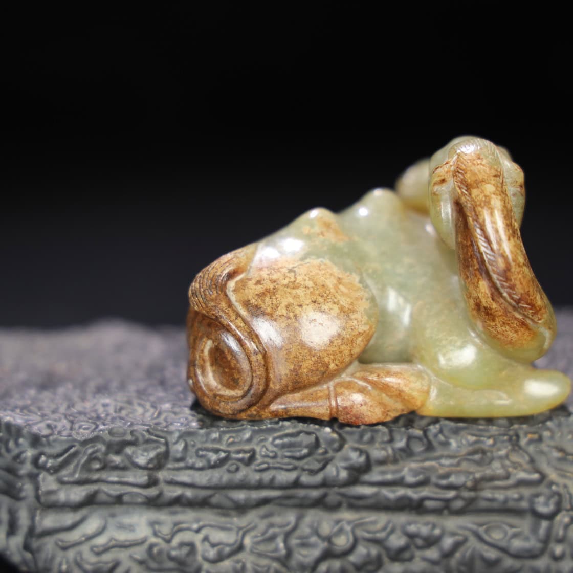 Chinese Natural Jade Carved Huren Camel