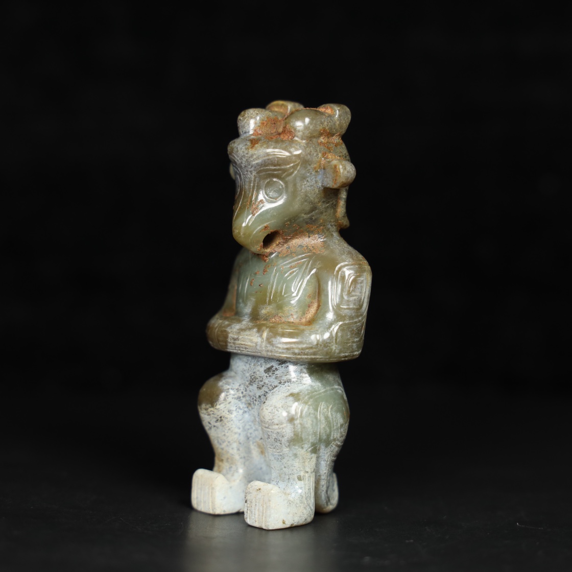 Chinese Natural Jade Carved Ornament