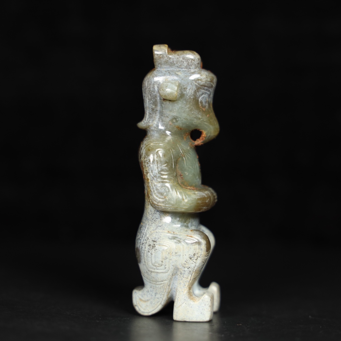Chinese Natural Jade Carved Ornament