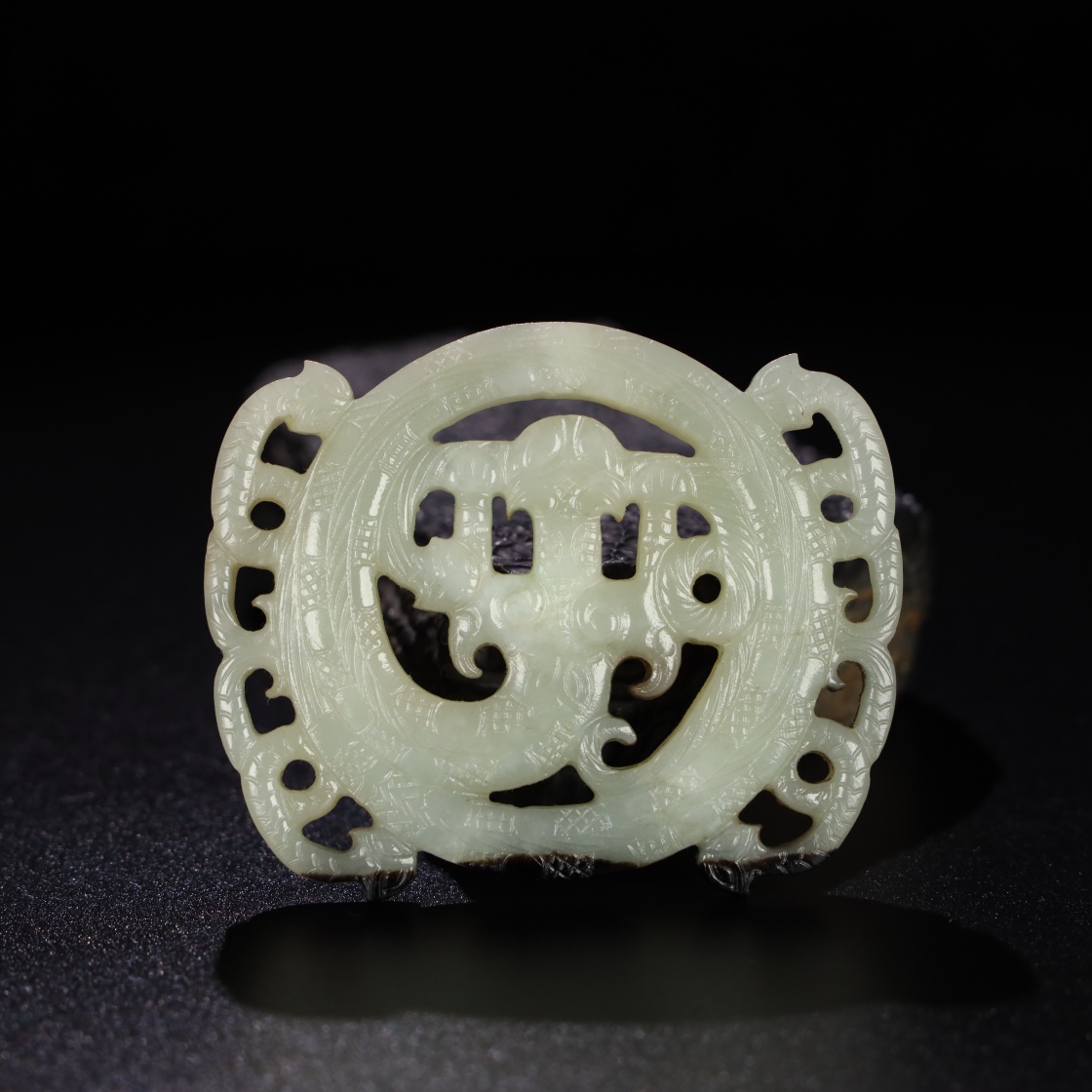 Chinese Natural Jade Carved Dragon Pendant