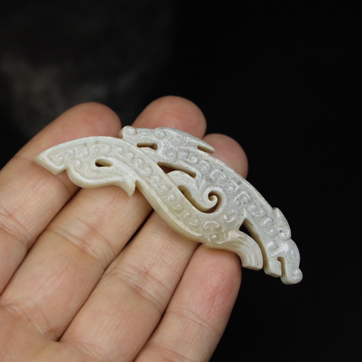 Chinese Natural Jade Carved Huang