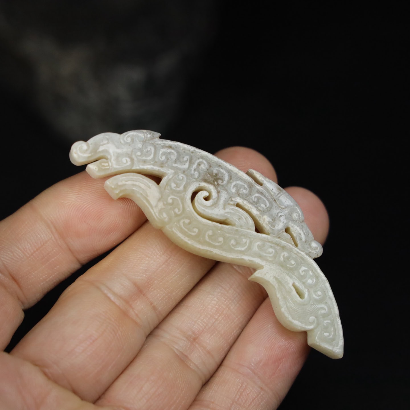 Chinese Natural Jade Carved Huang