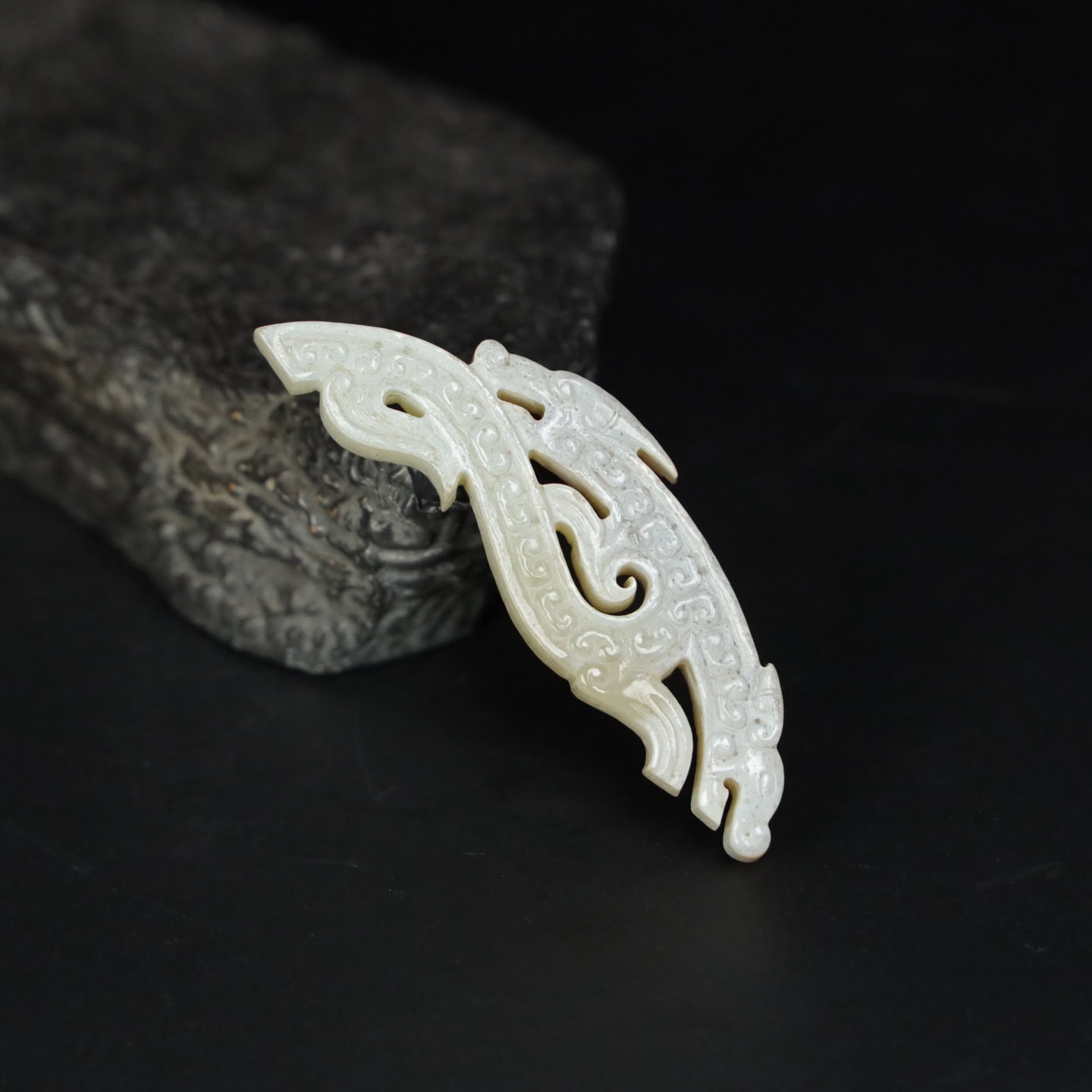 Chinese Natural Jade Carved Huang