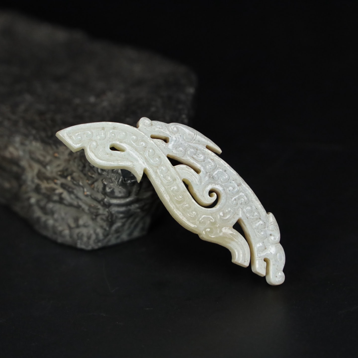Chinese Natural Jade Carved Huang