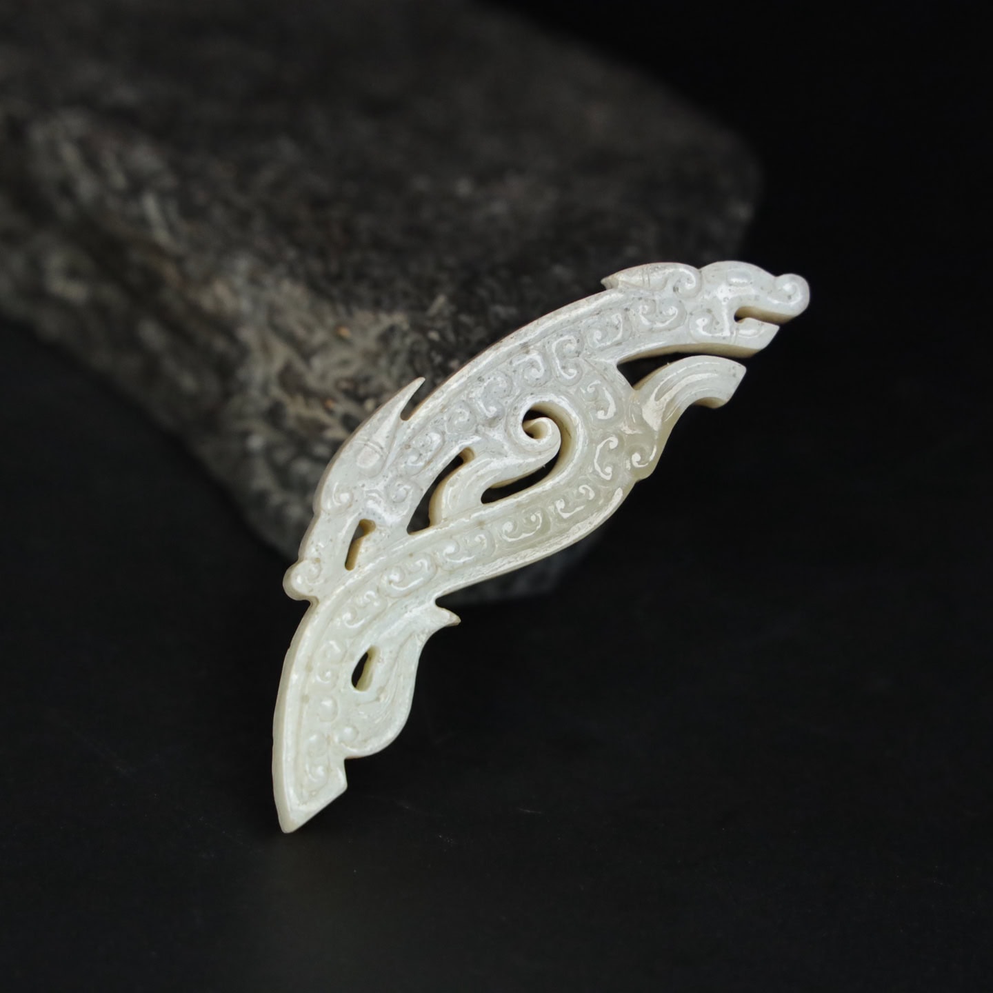 Chinese Natural Jade Carved Huang