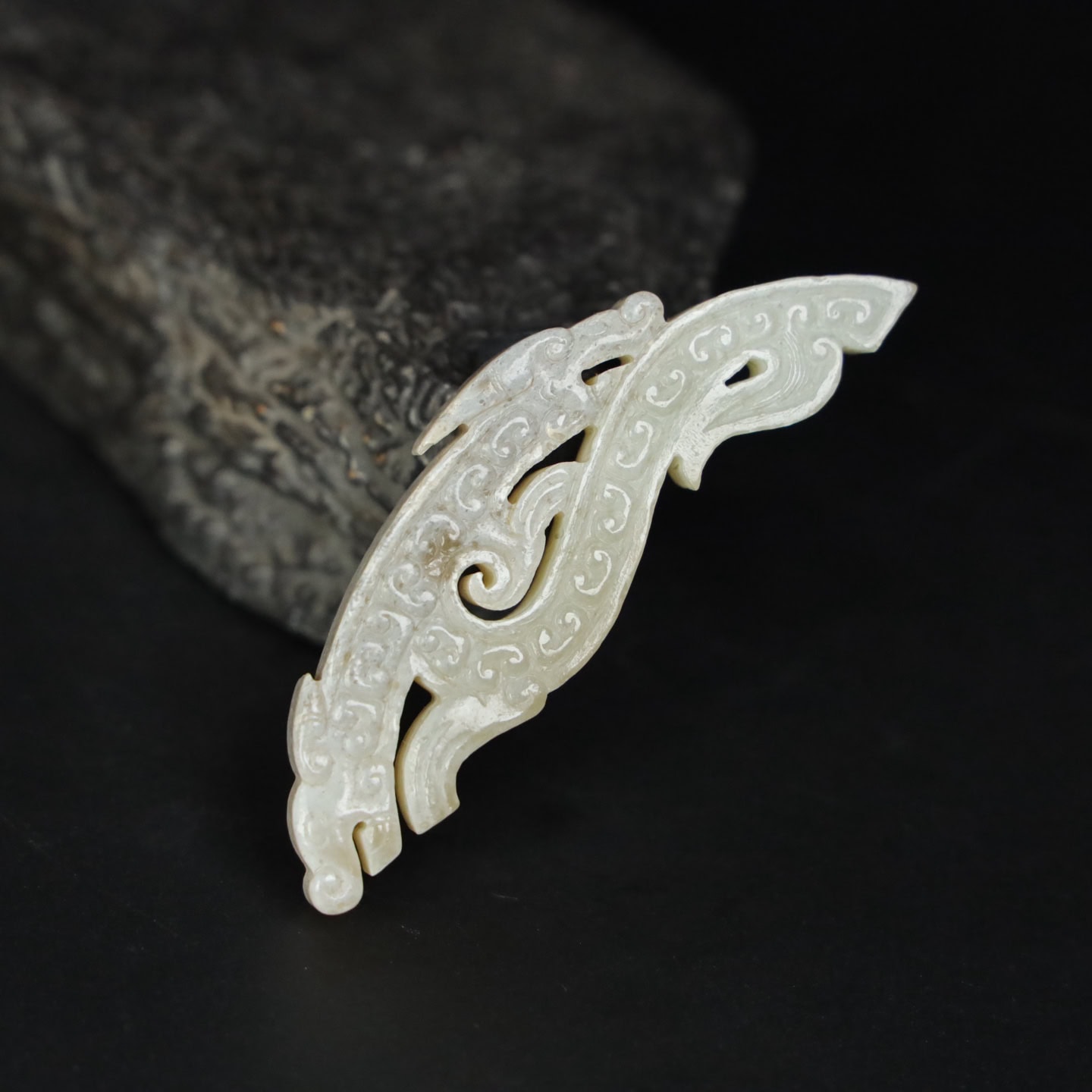 Chinese Natural Jade Carved Huang