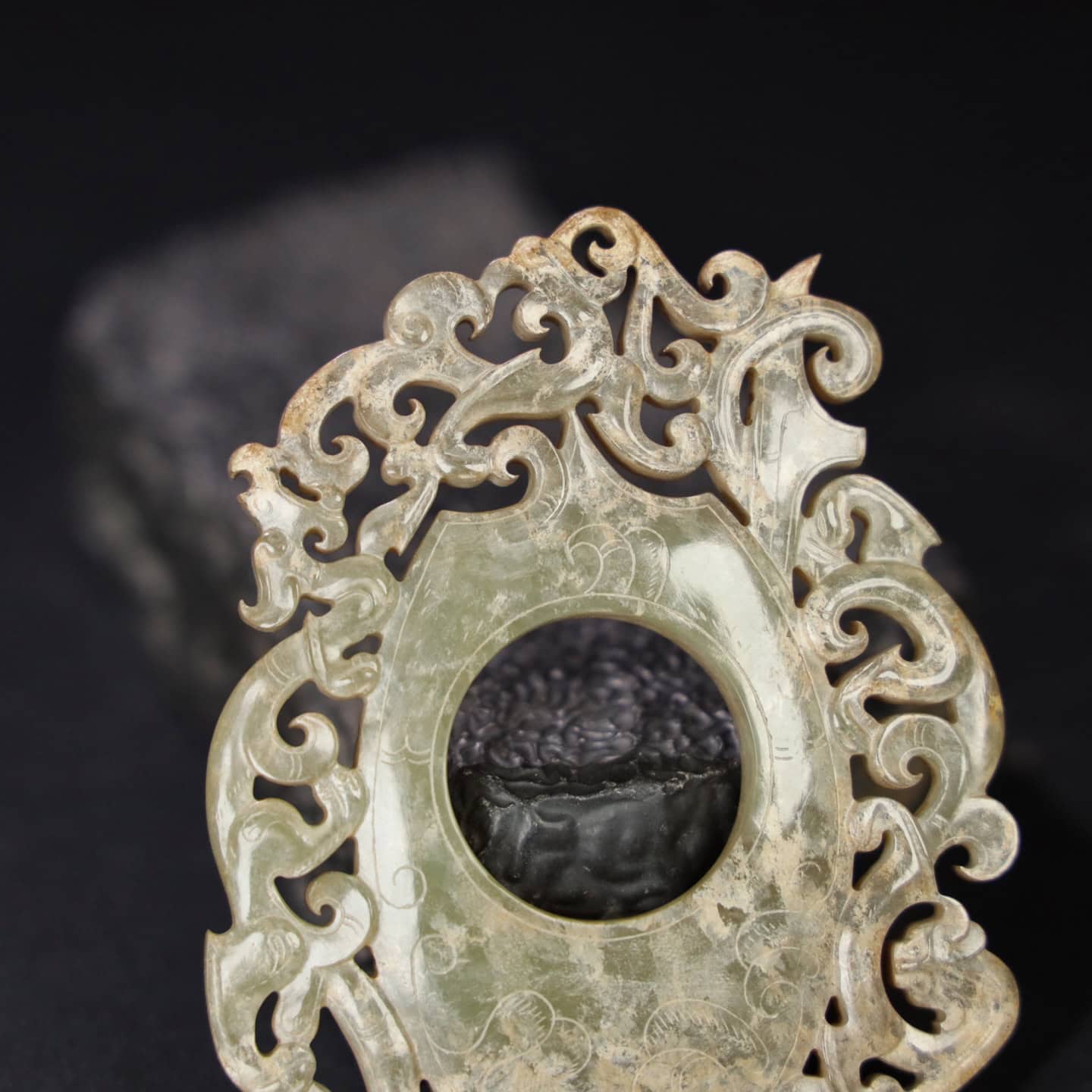 Chinese Natural Jade Carved Heart Pendant