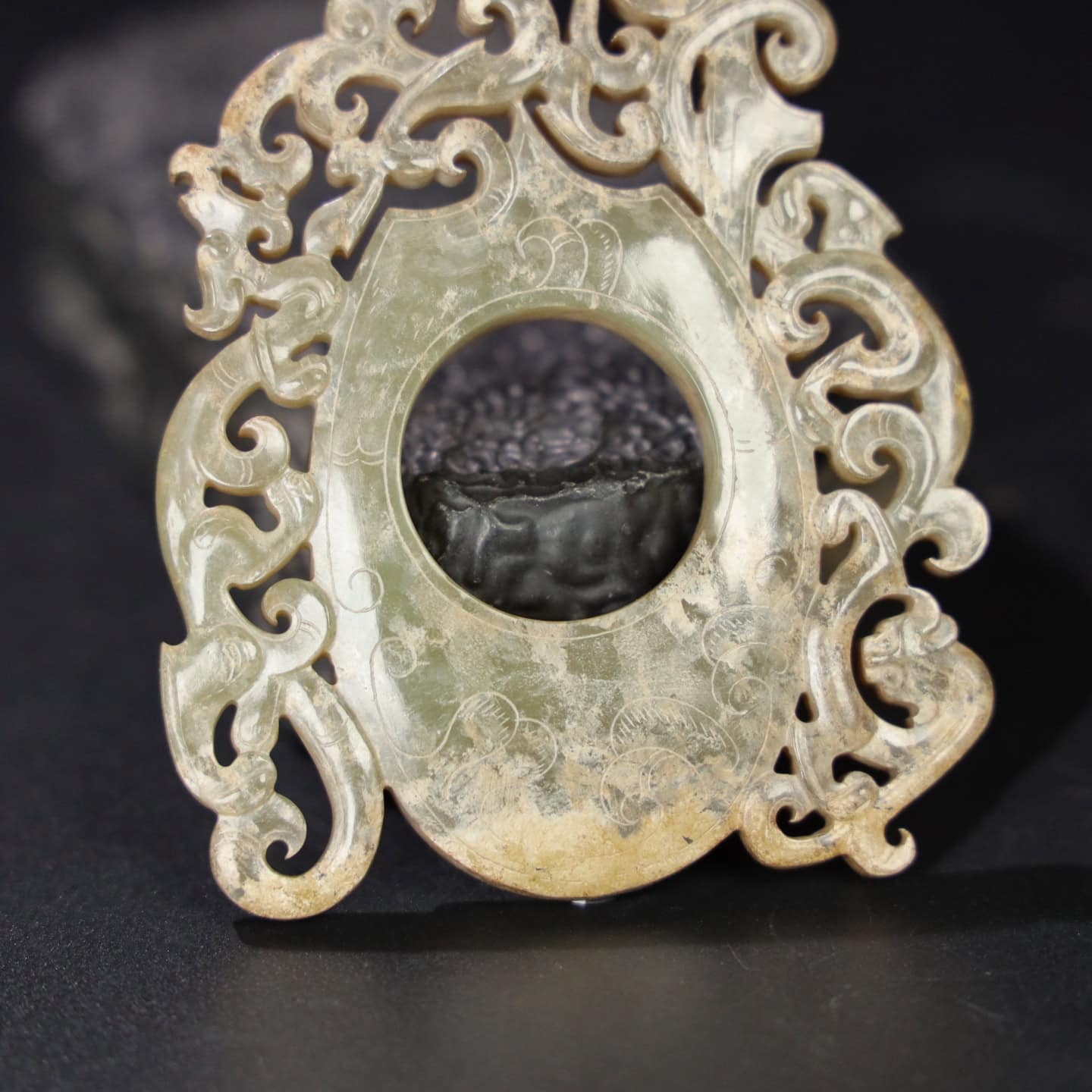 Chinese Natural Jade Carved Heart Pendant
