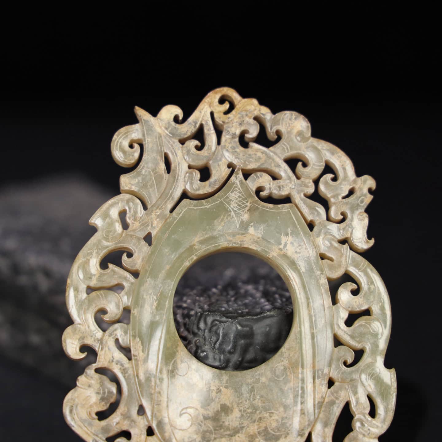 Chinese Natural Jade Carved Heart Pendant