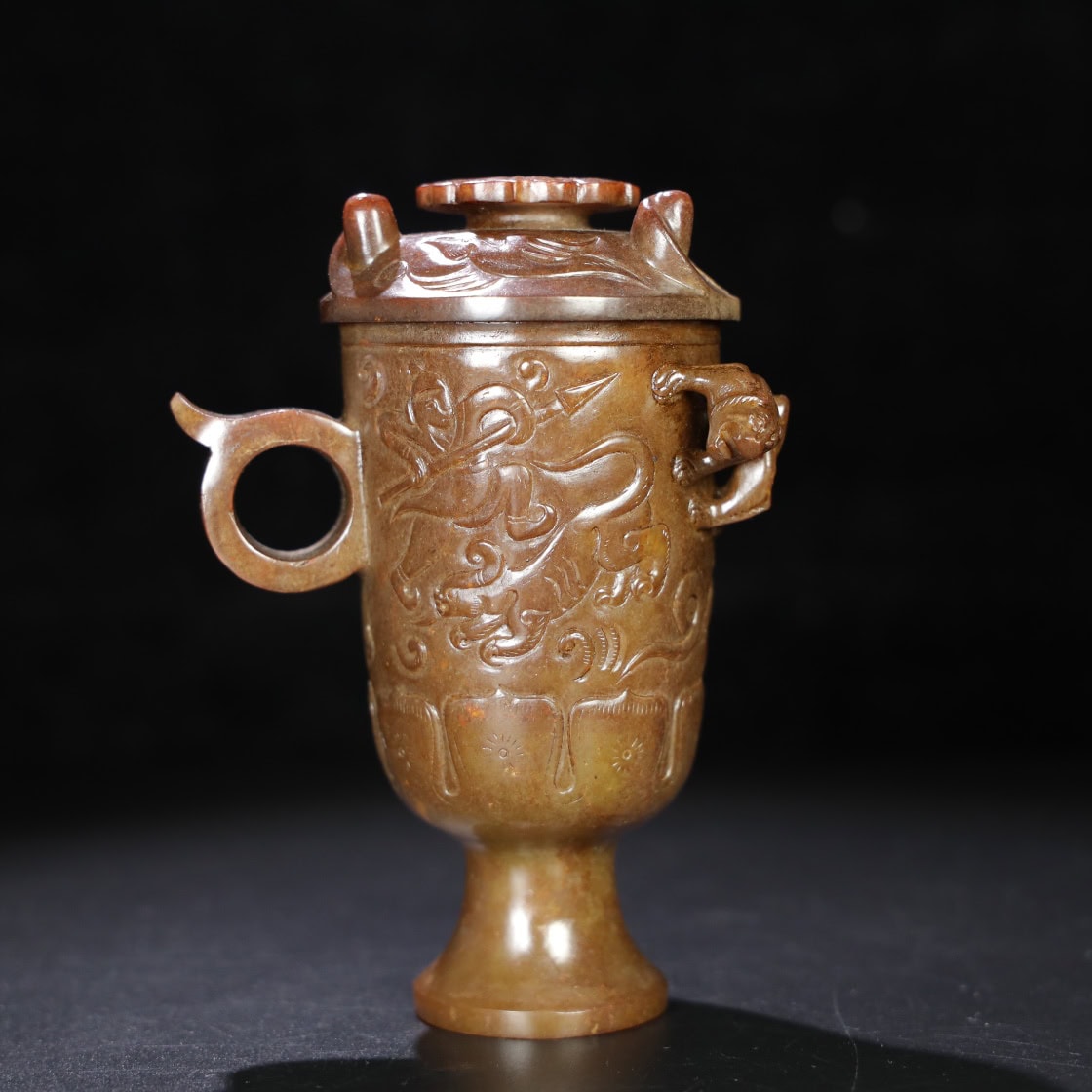 Chinese Natural Jade Carved Cup