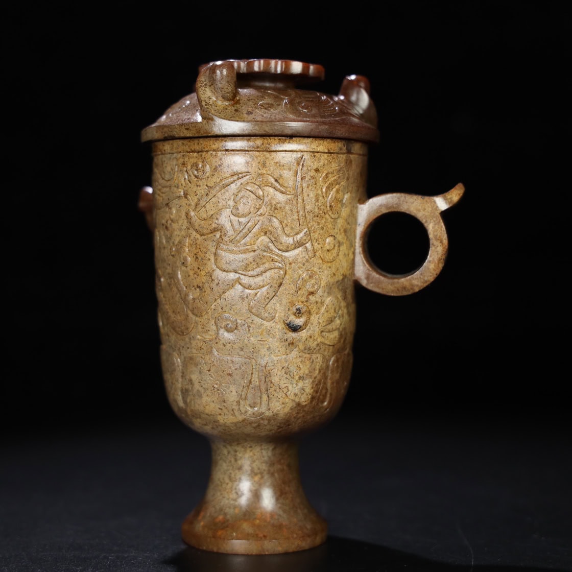 Chinese Natural Jade Carved Cup
