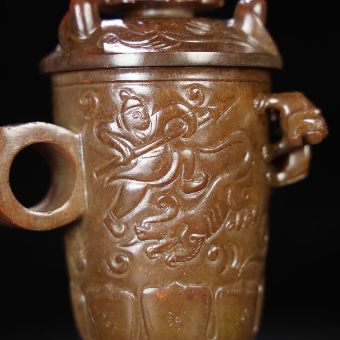 Chinese Natural Jade Carved Cup