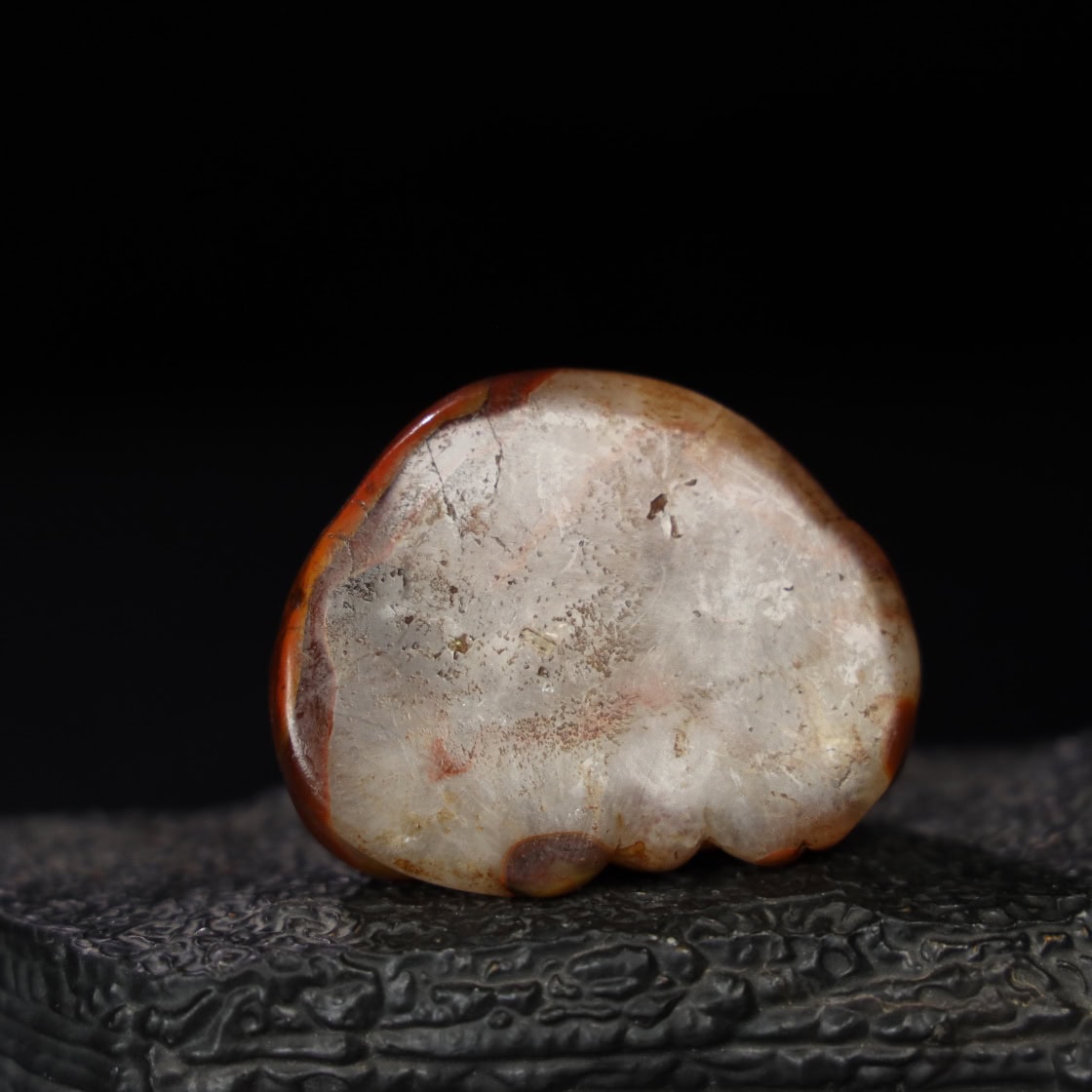 Chinese Natural Jade Carved Red Sheep Handle