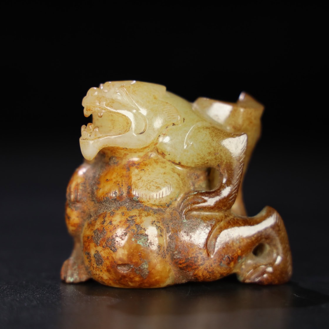 Chinese Natural Jade Carved bear