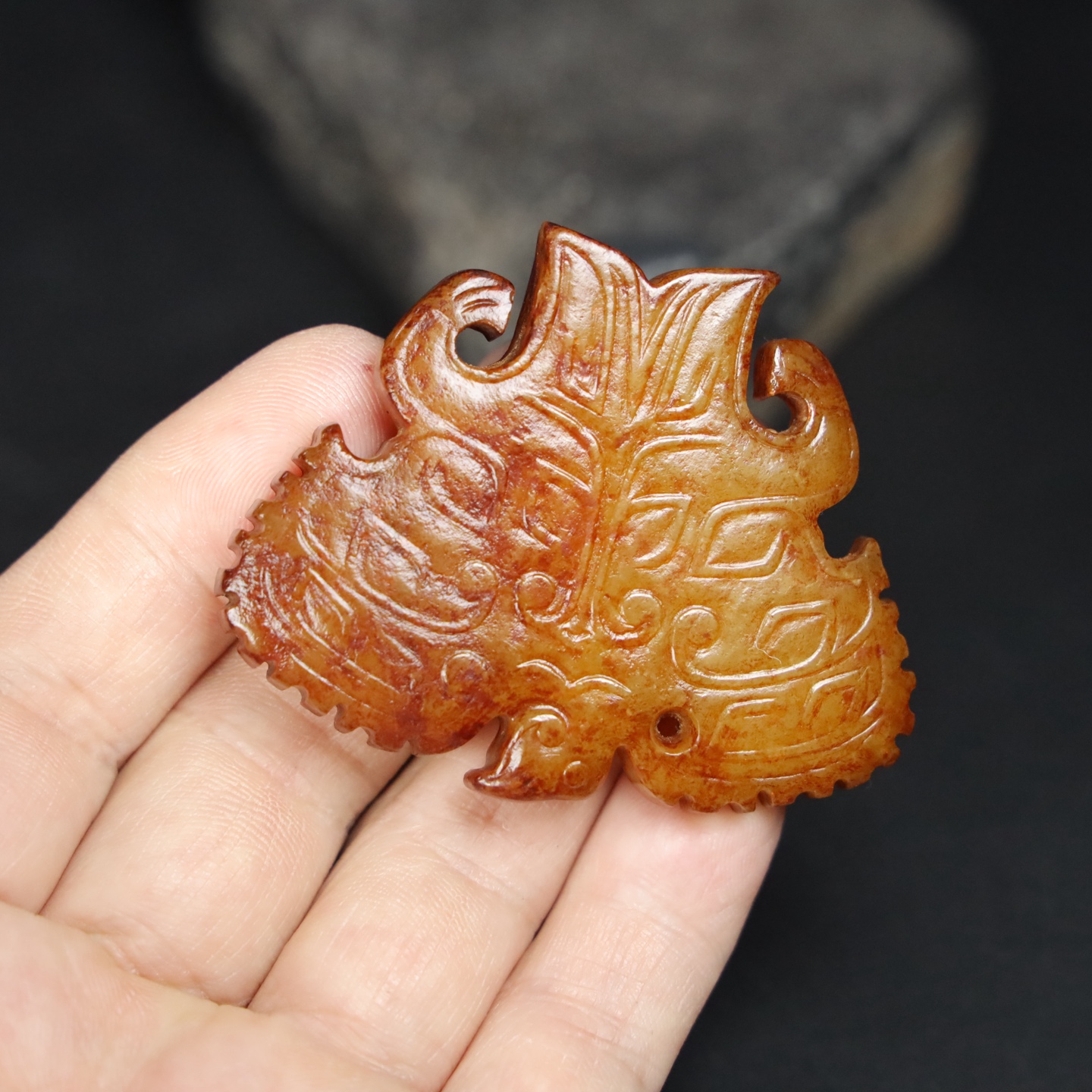 Chinese Natural Jade Carved Pendant